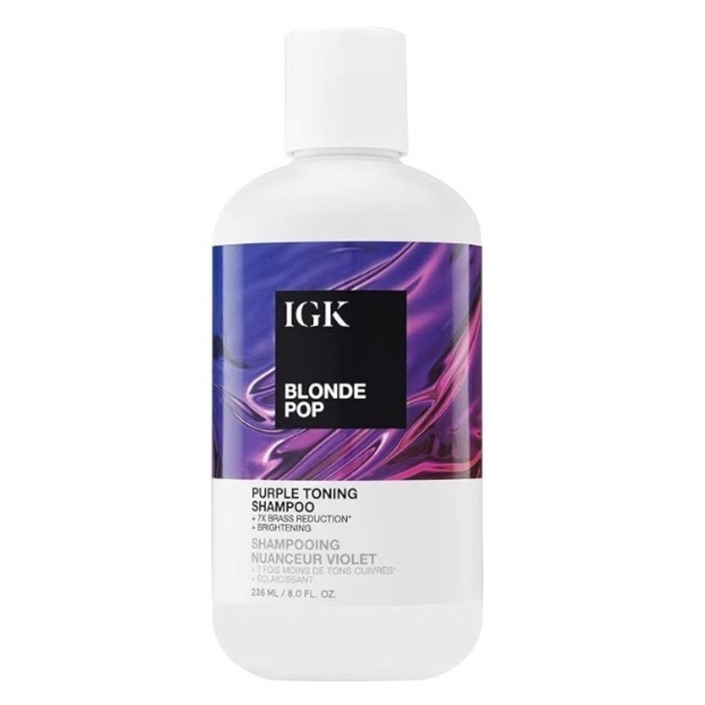 IGK Blonde Pop Purple Toning Shampoo 8oz Brass Reduction Brightening